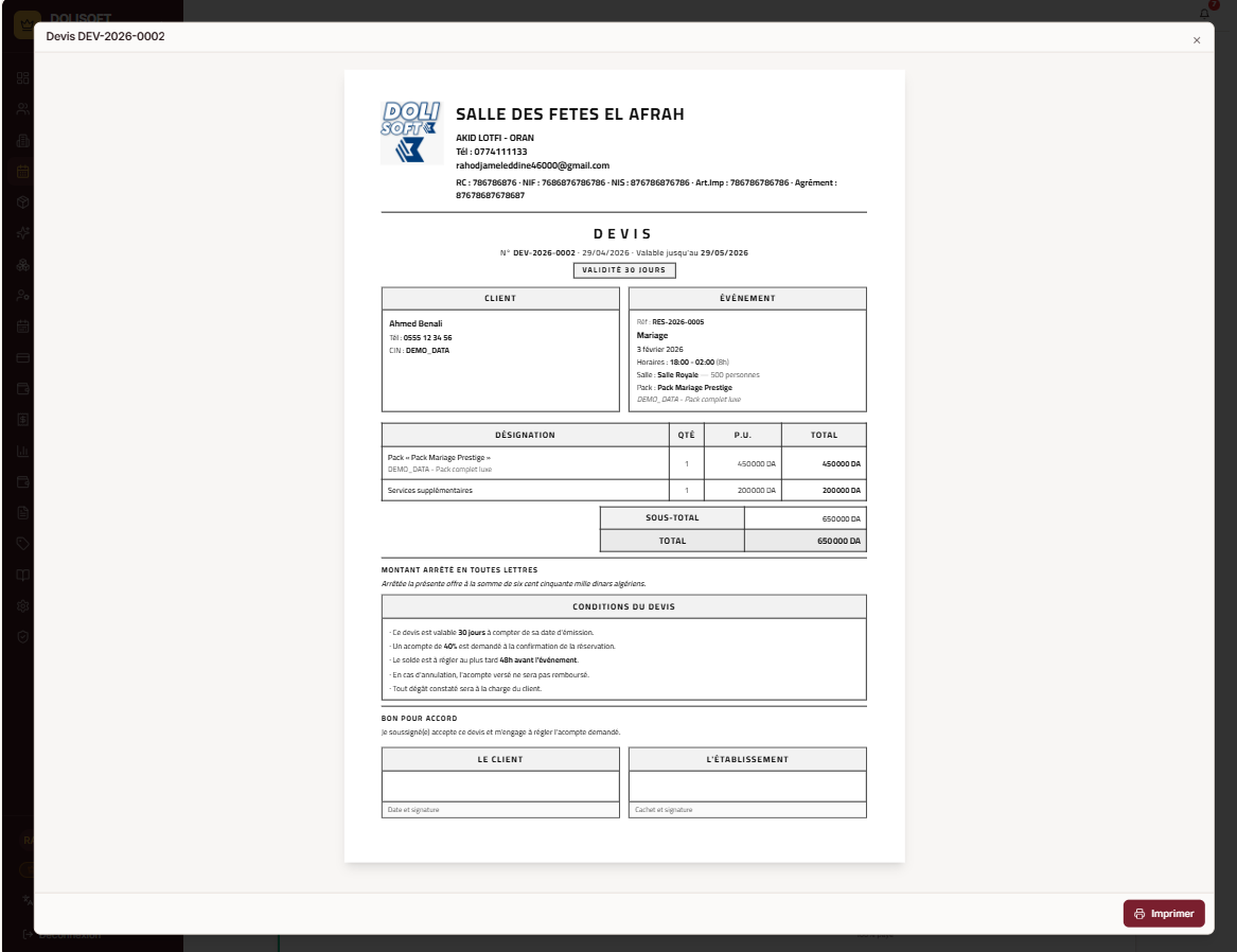 DOLISOFT — Le logiciel de Gestion des salles des fêtes
