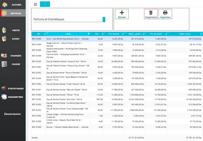 2025 البرنامج لتسيير محلات العطور ومستحضرات التجميل