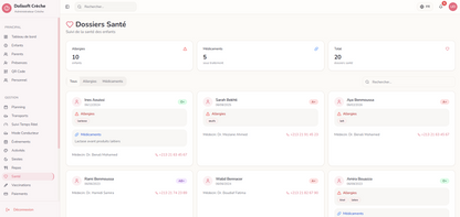 Dolisoft Crèche – dossiers santé et allergies