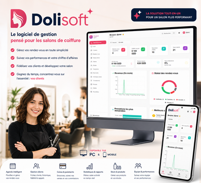 DoliSoft — Le logiciel qui simplifie la gestion de votre salon de Coiffure